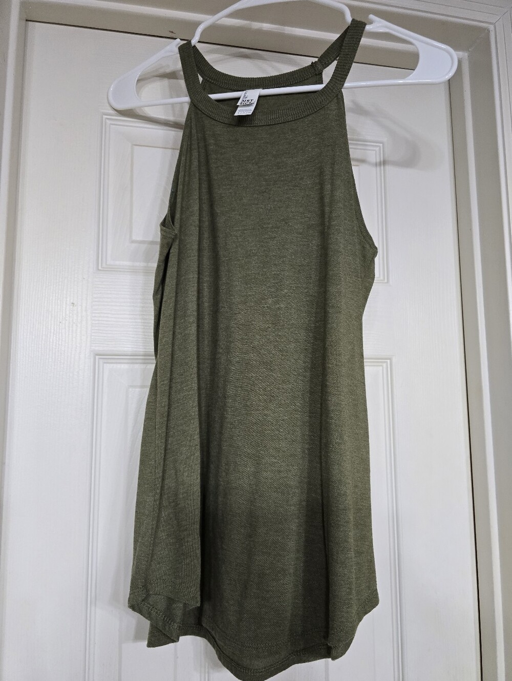 District Olive Green High-Neck Tank Top